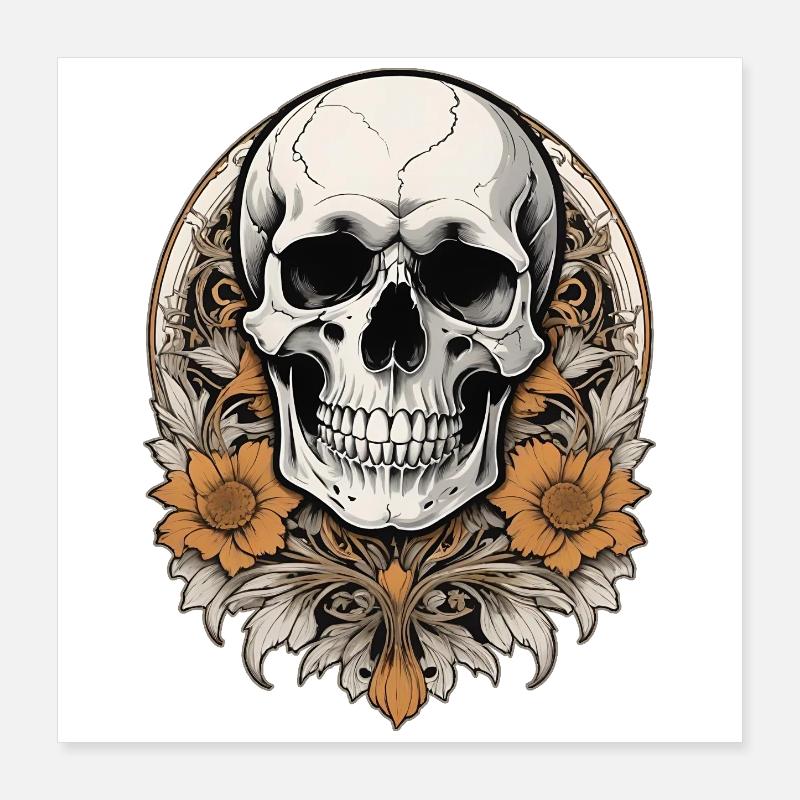 Crâne Poster 40 x 40 cm