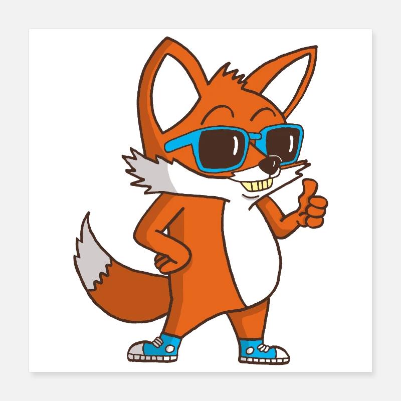 Cool Fox Poster 40x40 cm