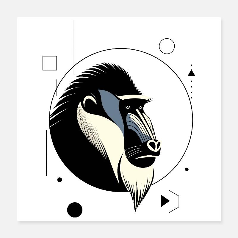 Mandrill Poster 40x40 cm