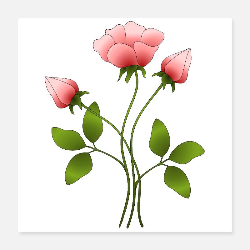 Blomster Poster 40x40 cm