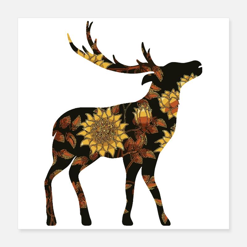 Cerf Poster 40 x 40 cm