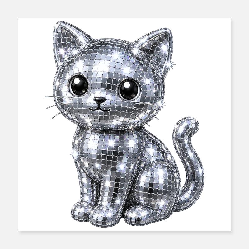 Paillettes disco pour chat Poster 40 x 40 cm