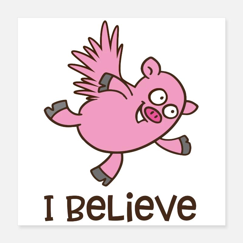 cochon volant Poster 40 x 40 cm