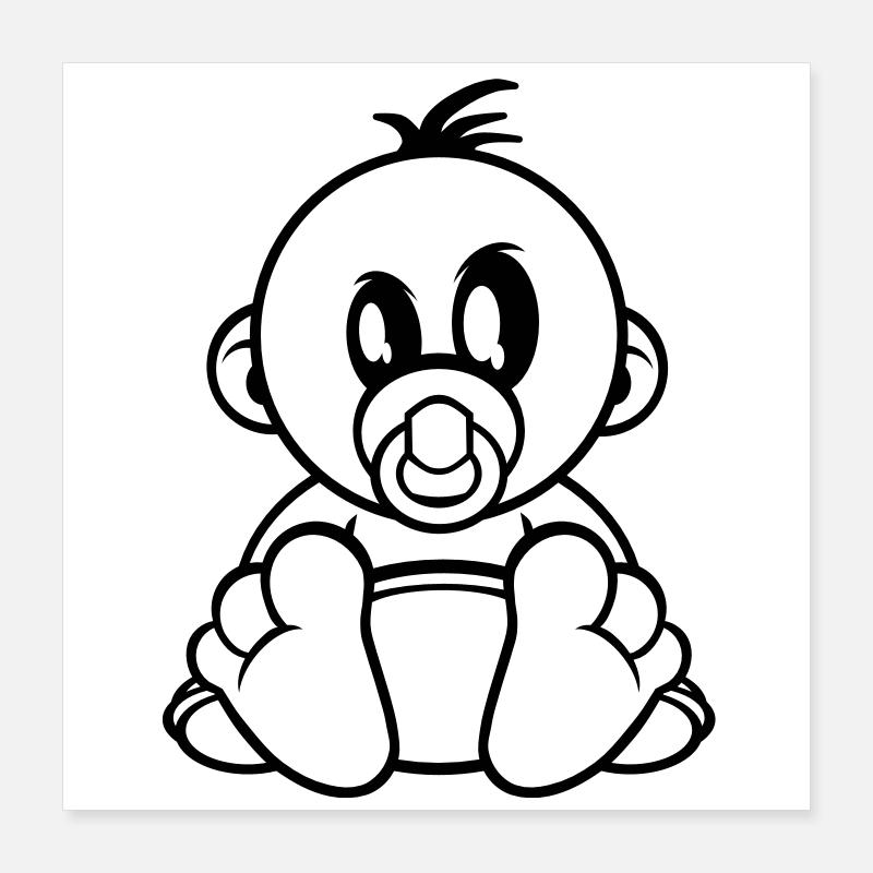 baby kleiner junge schnuller Poster 40x40 cm