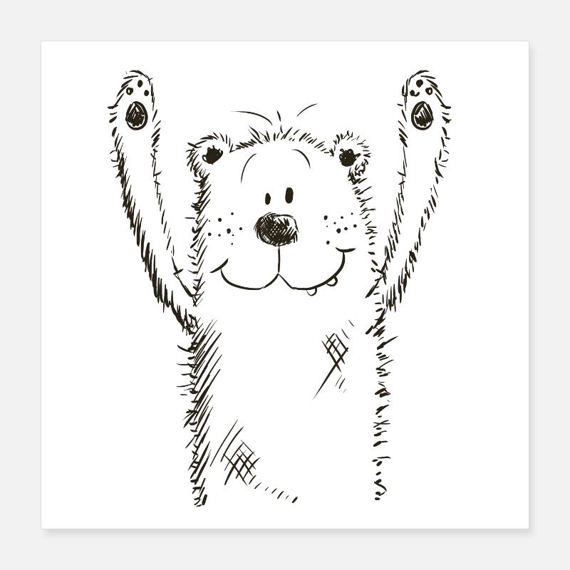 Witzer Bär I Bärchen I Teddy I Eisbär Comic Poster 40x40 cm