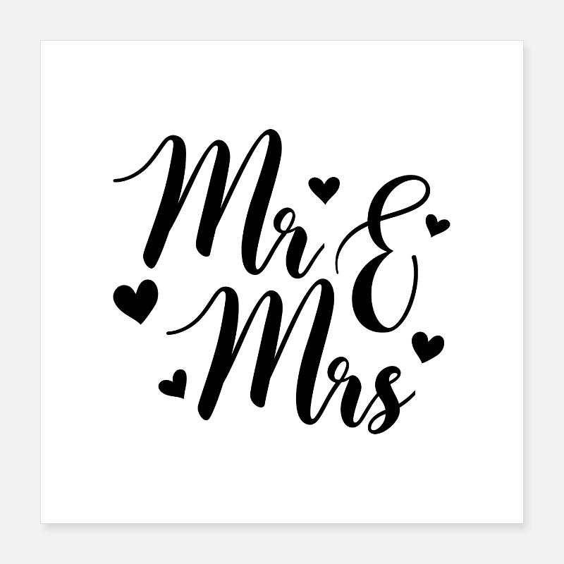 Mr and mrs Poster 16" x 16" (40x40 cm)