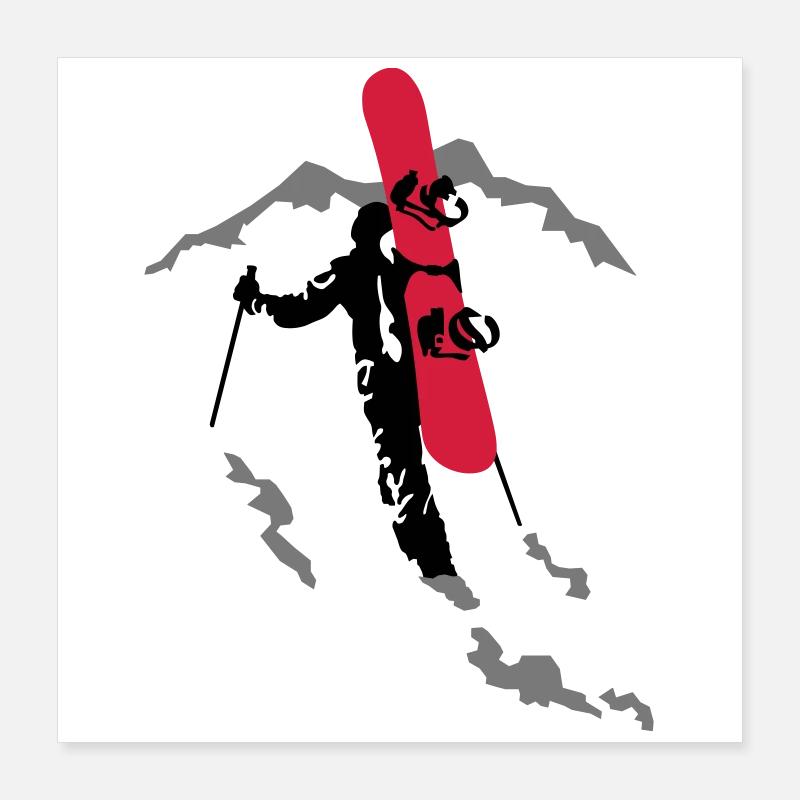 snowboard freerider Poster 16" x 16" (40x40 cm)