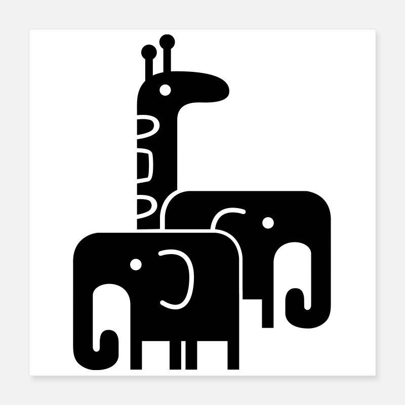 animaux Poster 40 x 40 cm