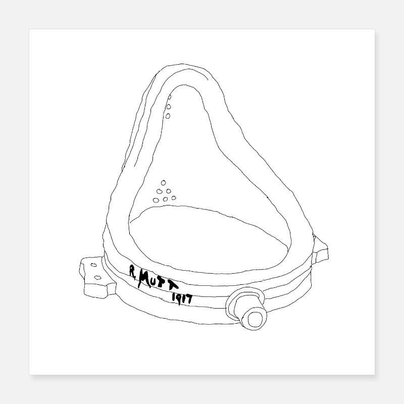 La Fontaine R. Mutt Marcel Duchamp Satire Parodie Poster 40 x 40 cm