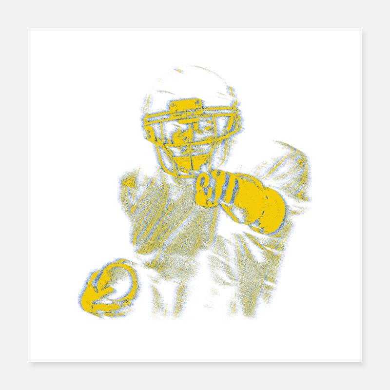 Index de la star du football jaune bleu Poster 40 x 40 cm