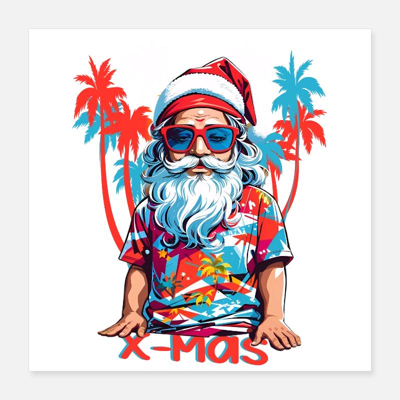 Père Noël cool Poster 40 x 40 cm