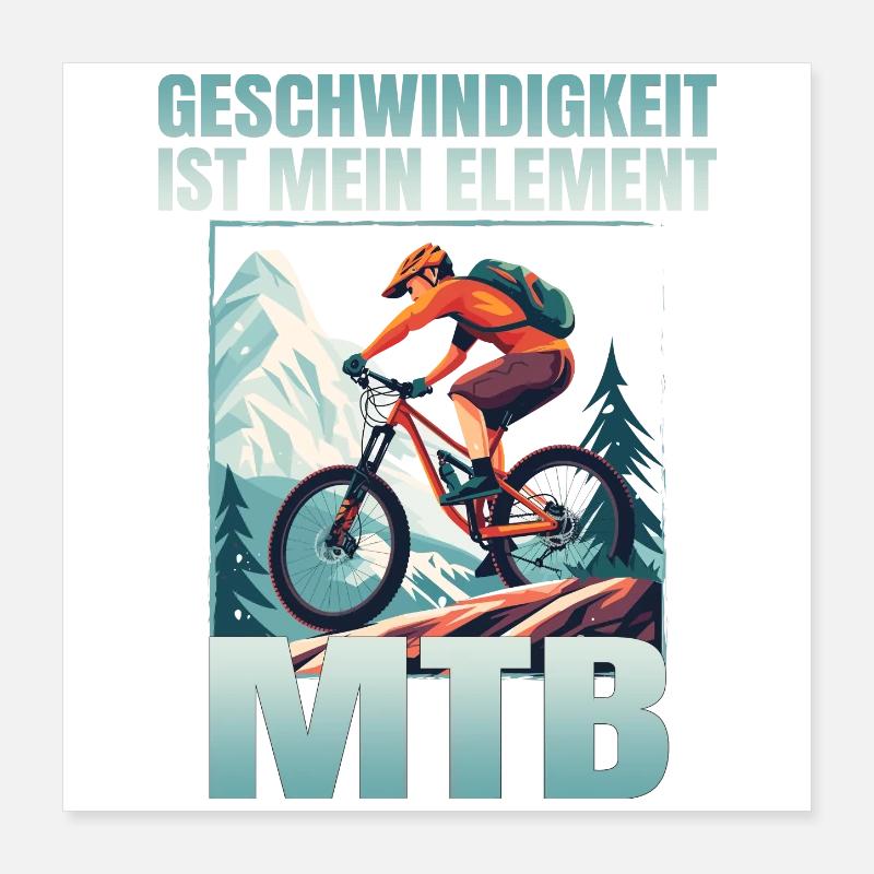 Geschwindigkeit ist mein Element Poster 40x40 cm