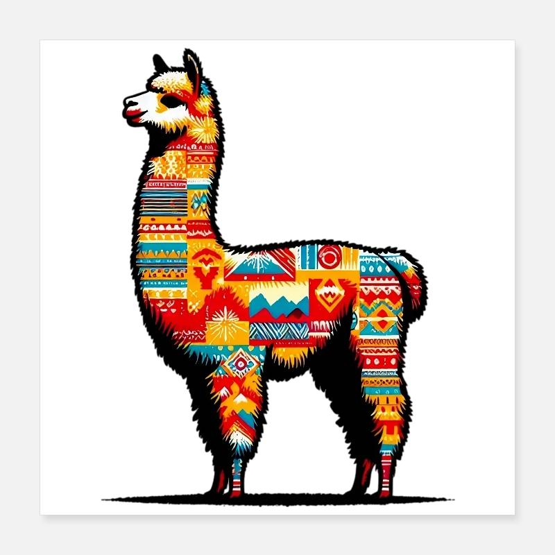 Alpaga Poster 40 x 40 cm
