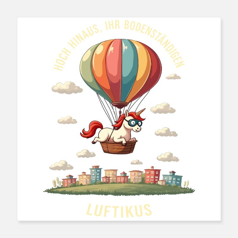 Luftikus-Einhorn Poster 40x40 cm