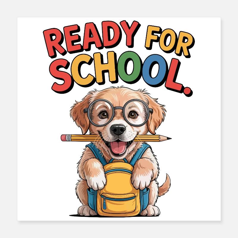 Chiot d’école Poster 40 x 40 cm