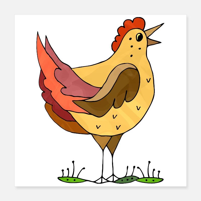 Henne Poster 40x40 cm