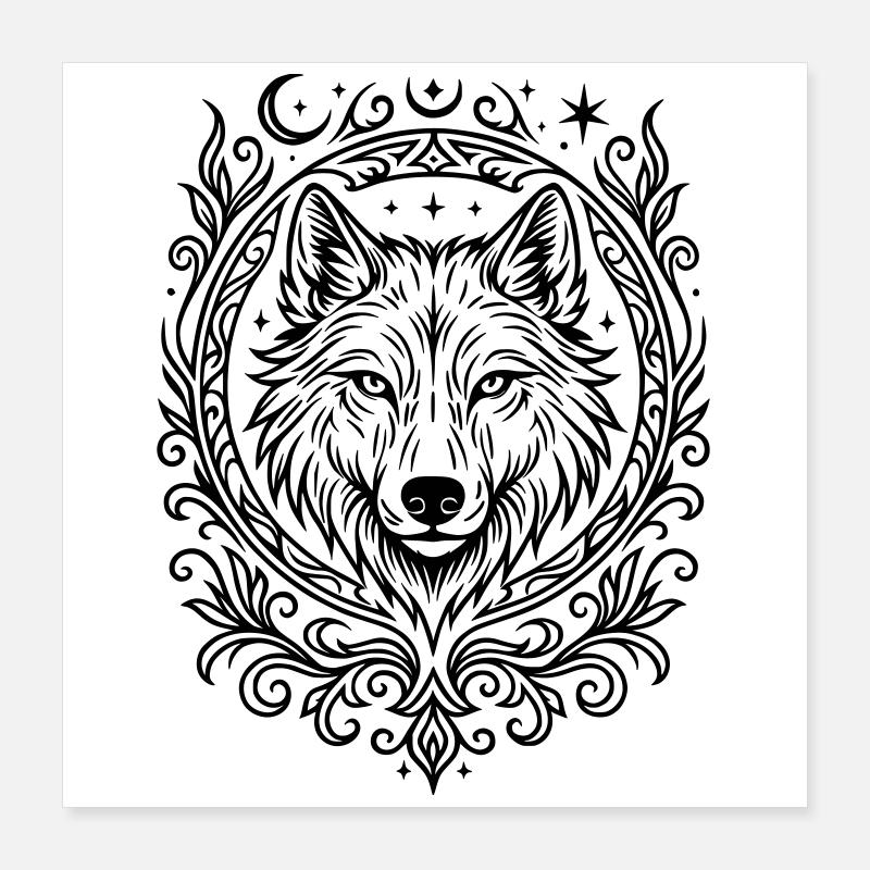tete de loup Poster 40 x 40 cm