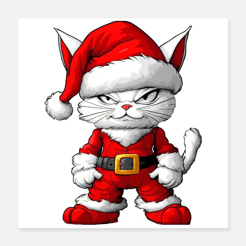 Weihnachten Katze Poster 40x40 cm