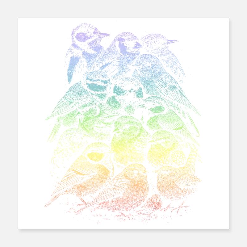 Oiseau de jardin Poster 40 x 40 cm