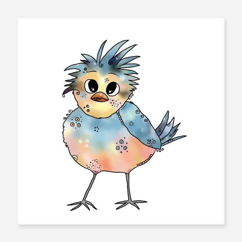 Bunter_Vogel Poster 40x40 cm