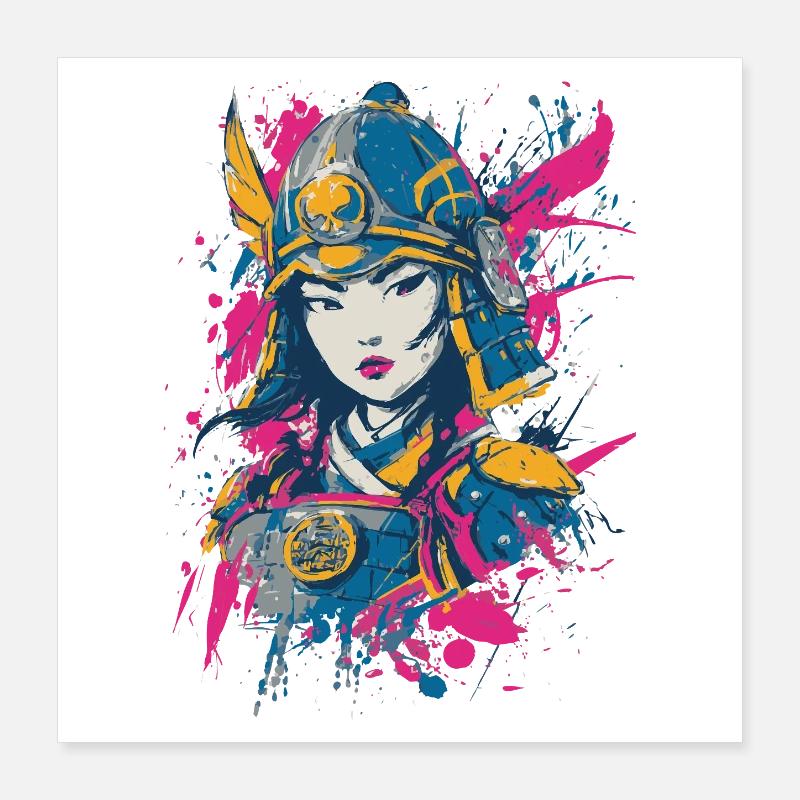 Samurai Kriegerin Poster 40x40 cm