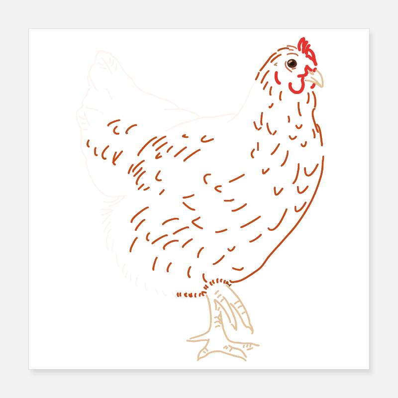 Coq ou poule Poster 40 x 40 cm