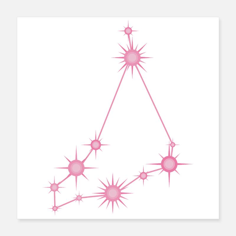 Constellation de l’Étoile du Capricorne Rose Pastel Poster 40 x 40 cm