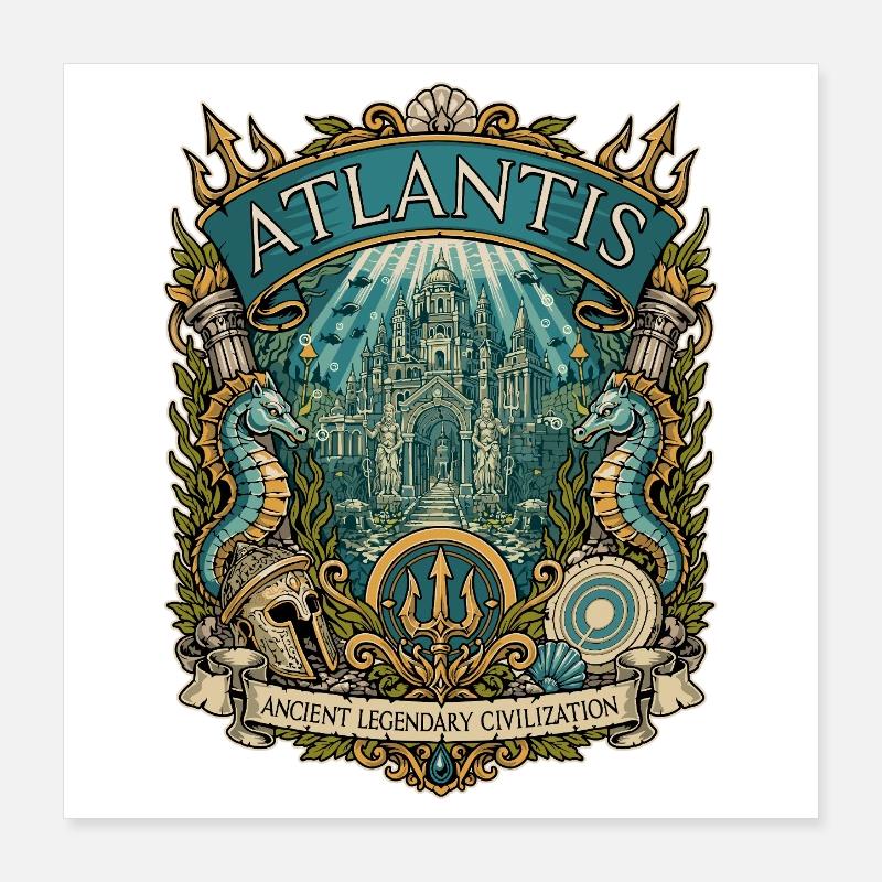 Atlantis : Ancienne Citadelle Maritime. Poster 40 x 40 cm