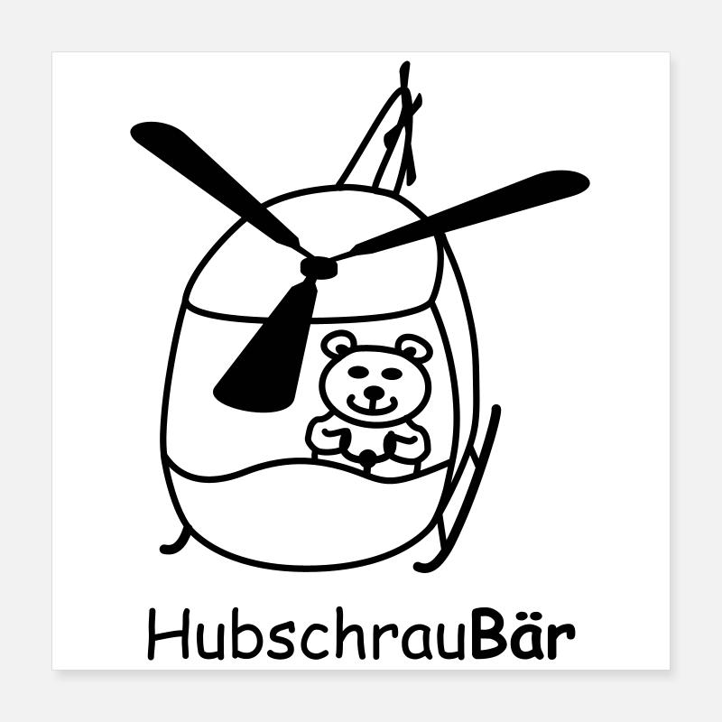 Hubschrau-Baer Poster 40x40 cm