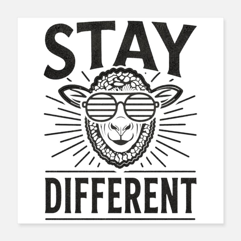 Stay Different Nerd Humor Poster 40x40 cm