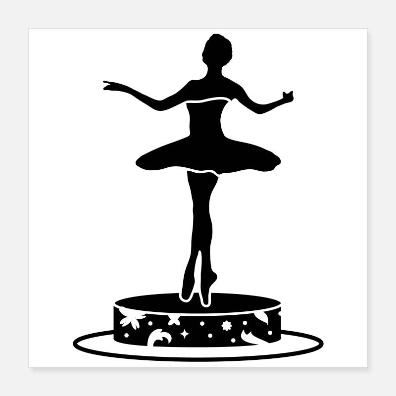 Boîte à musique avec Danseuse chiffre Poster 40 x 40 cm