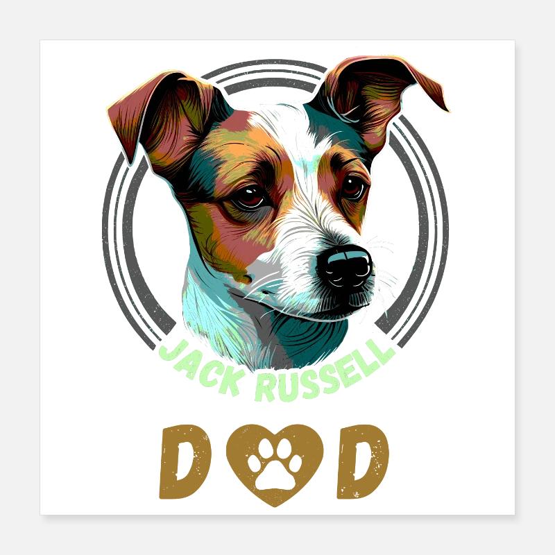 Jack Russell Dad Poster 40x40 cm