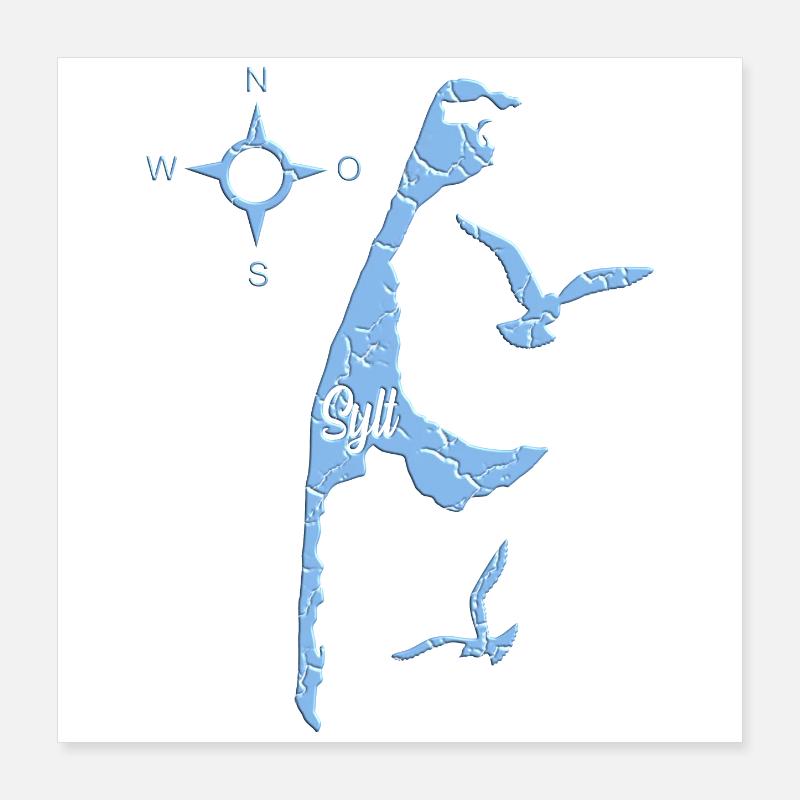 Conception de Sylt bleu Poster 40 x 40 cm