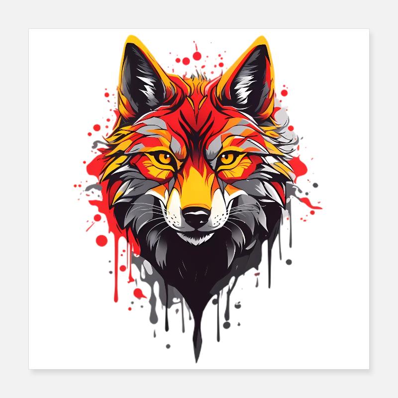 Coole Wolf Poster 40x40 cm