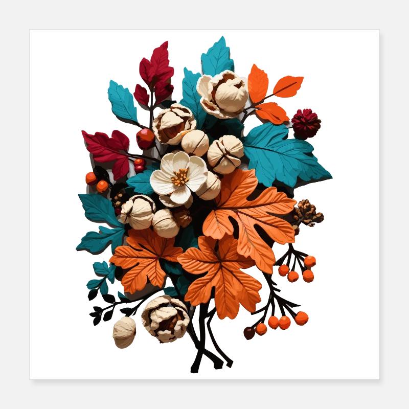 Fleurs d’automne Poster 40 x 40 cm