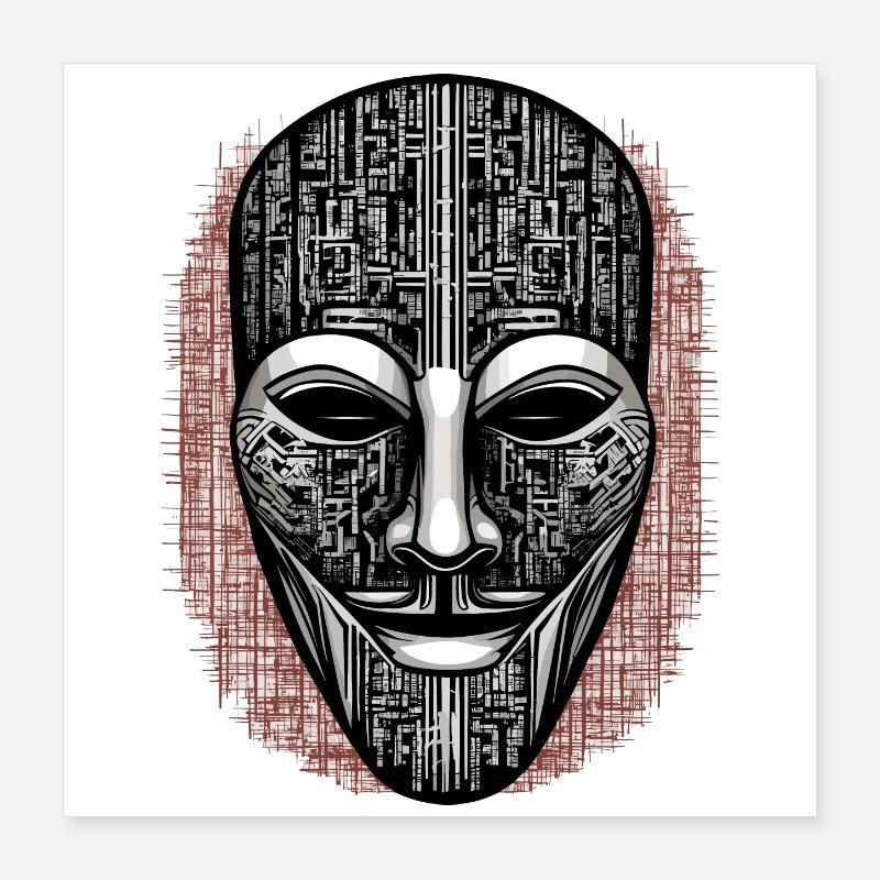 Anonymous Hacker Mask Poster 16" x 16" (40x40 cm)