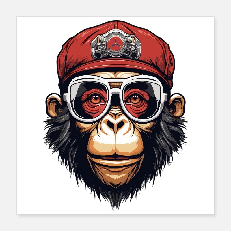 Cooler Affe Poster 40x40 cm