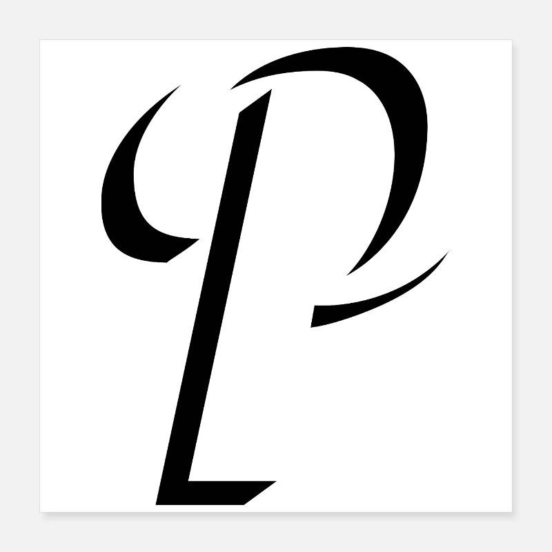 Letter P, Name, der Buchstabe P  Poster 40x40 cm