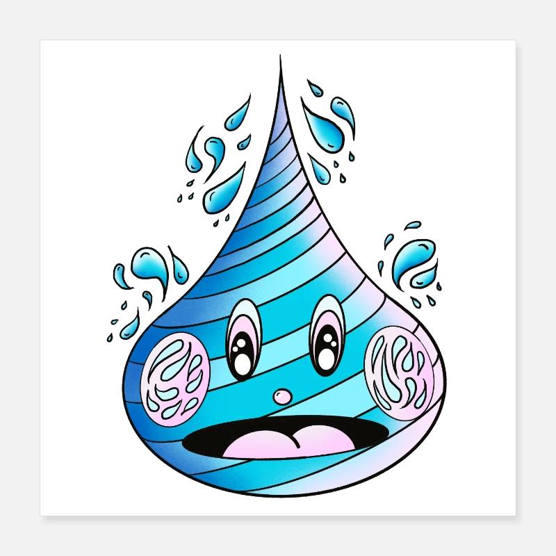 Aufgeweckter Wassertropfen Poster 40x40 cm