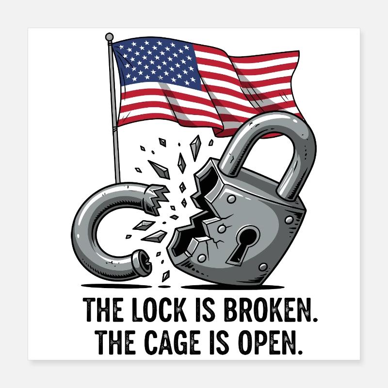 The cage is open Poster 16" x 16" (40x40 cm)