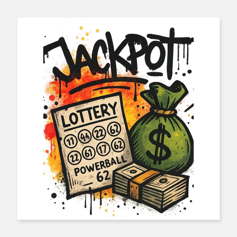 Graffiti Art Jackpot Lottery Poster 16" x 16" (40x40 cm)
