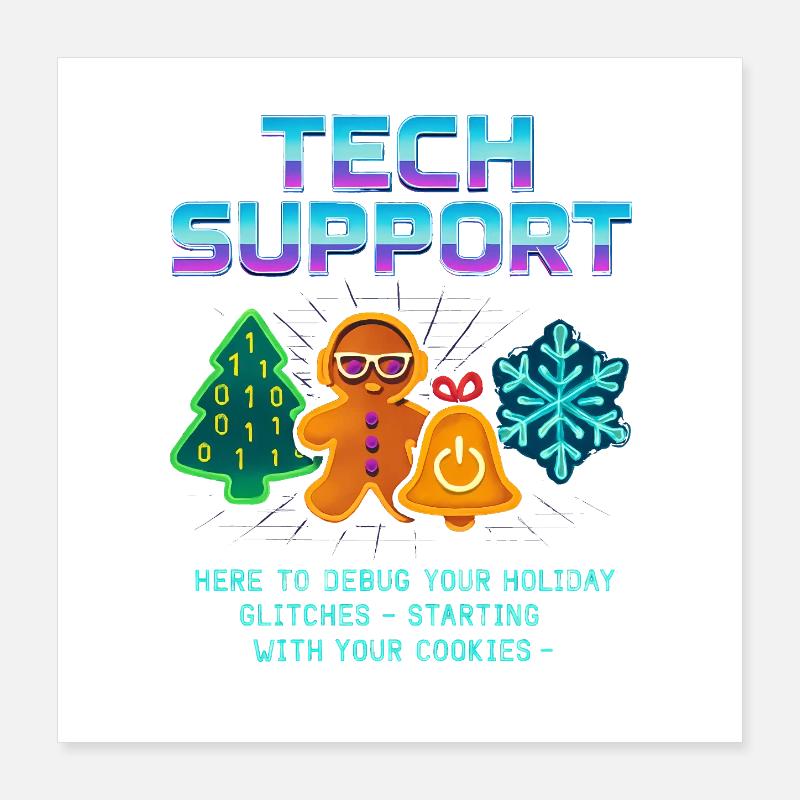Lustiger Technischer Support Debug Weihnachten Poster 40x40 cm