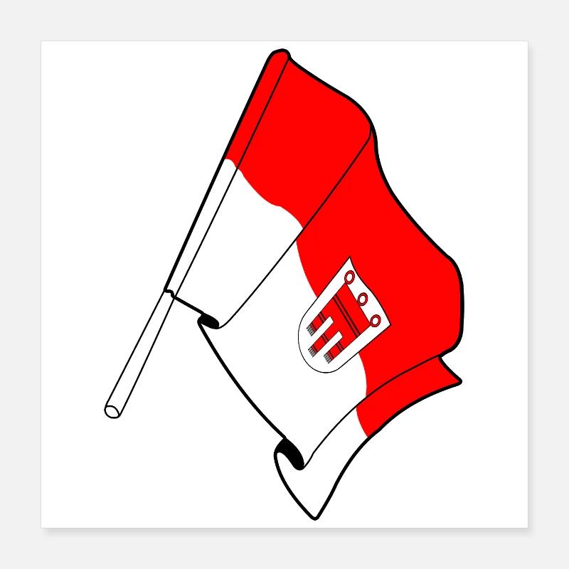 Drapeau Vorarlberg Poster 40 x 40 cm