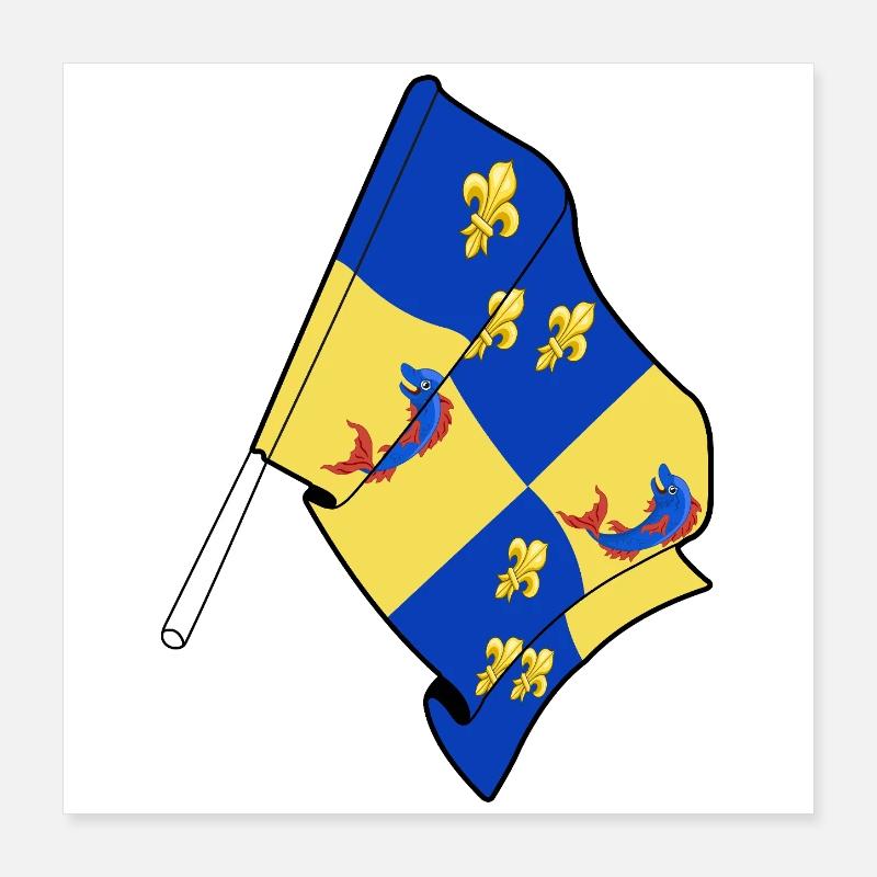 Drapeau du Dauphiné Poster 40 x 40 cm