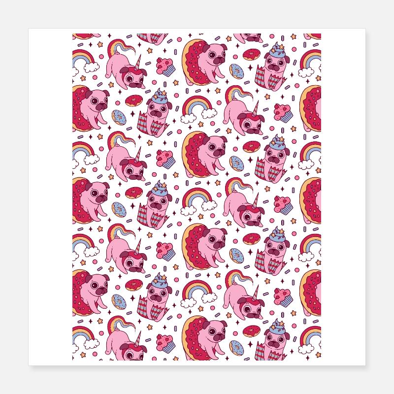 Cute Dog Pattern for Dog Lovers Poster 16" x 16" (40x40 cm)
