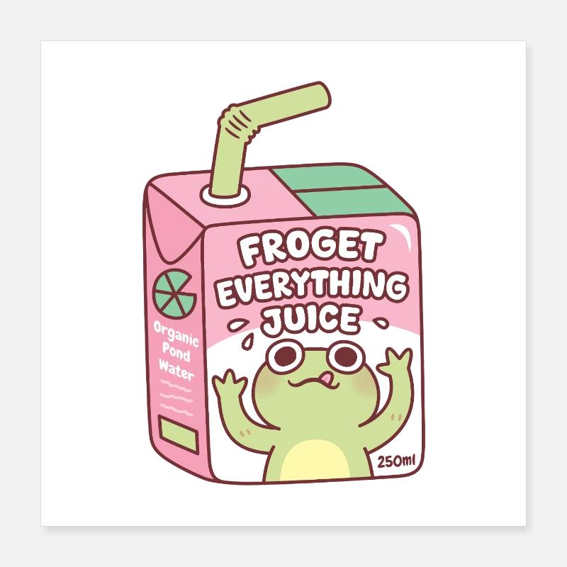 Funny Frog Froget Everything Juice Box Poster 16" x 16" (40x40 cm)