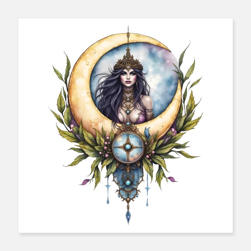 Reine Céleste Lune Poster 40 x 40 cm