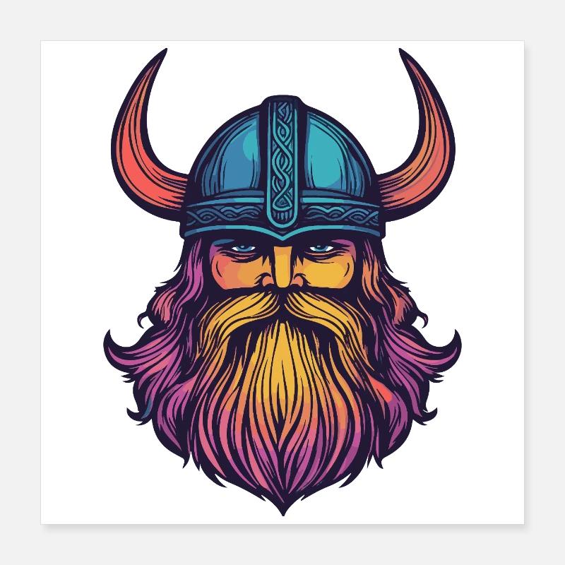 Wikinger Helm Poster 40x40 cm