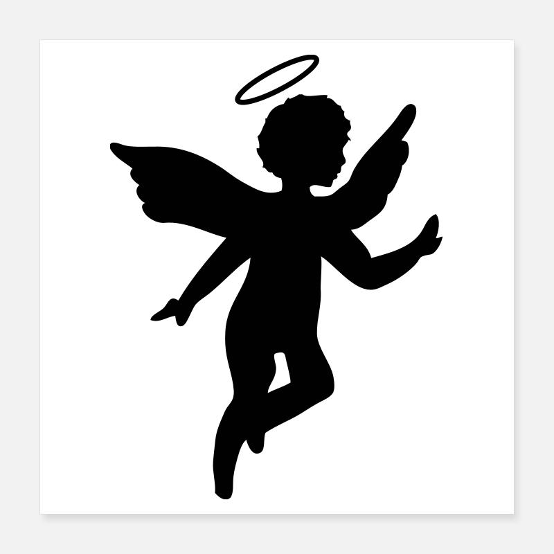Petit ange avec une auréole Poster 40 x 40 cm