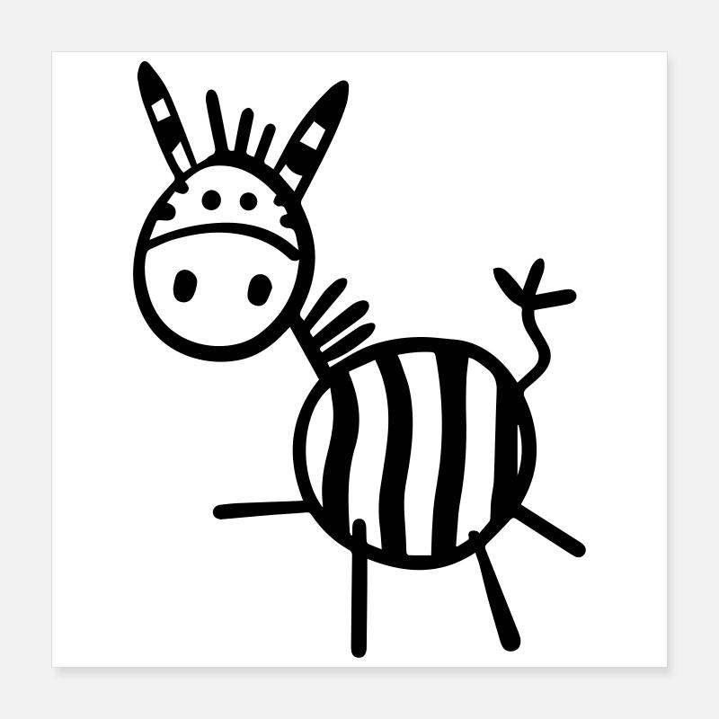 Funny Zebra Poster 40x40 cm